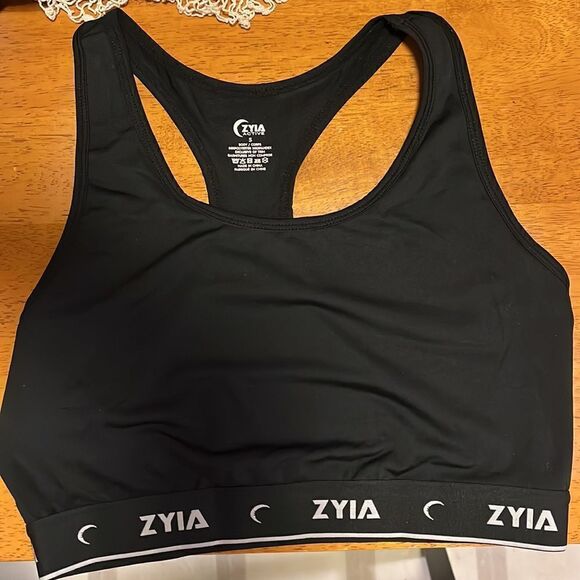 EXCELLENT CONDITION SIZE SMALL BLACK ZYIA COMFORT RACER BRA - Picture 1 of 4